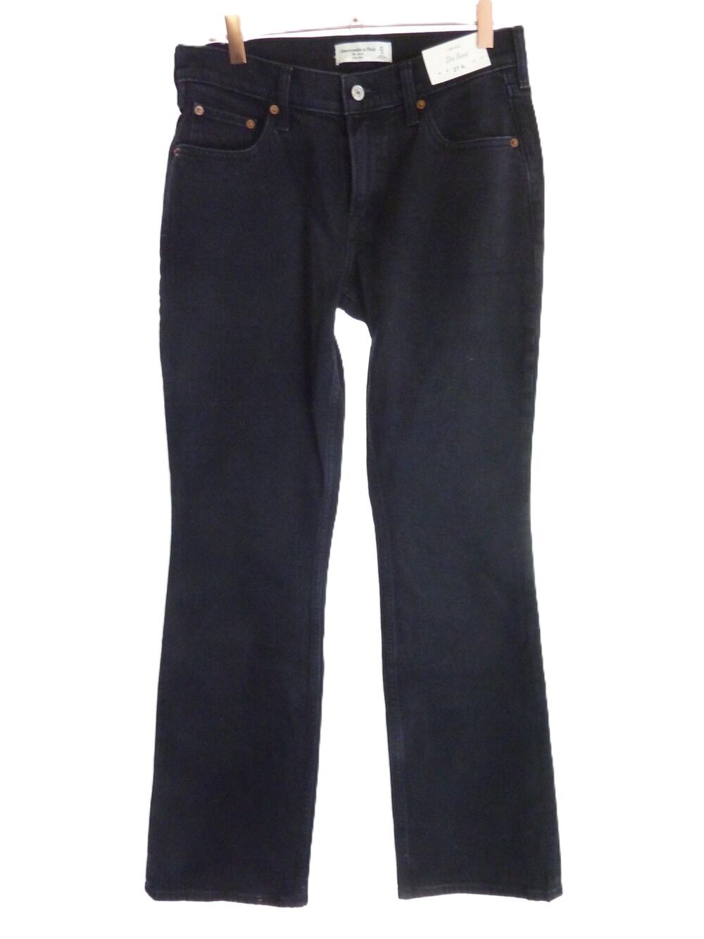 Abercrombie Fitch NWT Womens Jeans 27 4L Black Denim Low Rise Boot Cut Tall